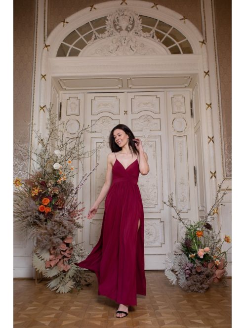 Abigél - bordové maxi šaty