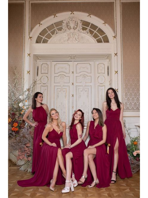 Abigél - bordové maxi šaty 