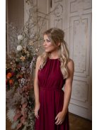 One-size mušelínové šaty - bordová