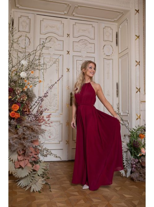 One-size mušelínové šaty - bordová