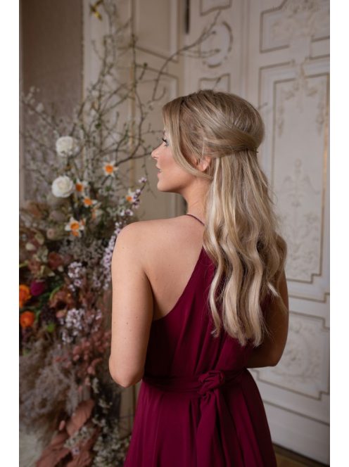 One-size mušelínové šaty - bordová