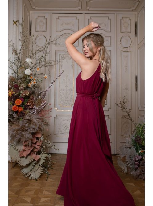 One-size mušelínové šaty - bordová