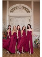 One-size mušelínové šaty - bordová