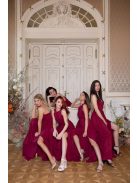 One-size mušelínové šaty - bordová