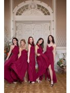 Mušelínové šaty bez chrbtovej časti - bordová