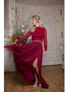 Mušelínová maxi sukňa - bordová