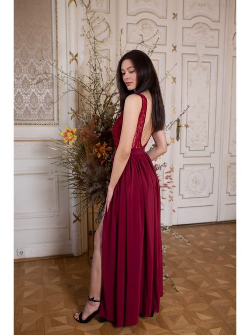 Mušelínová maxi sukňa - bordová