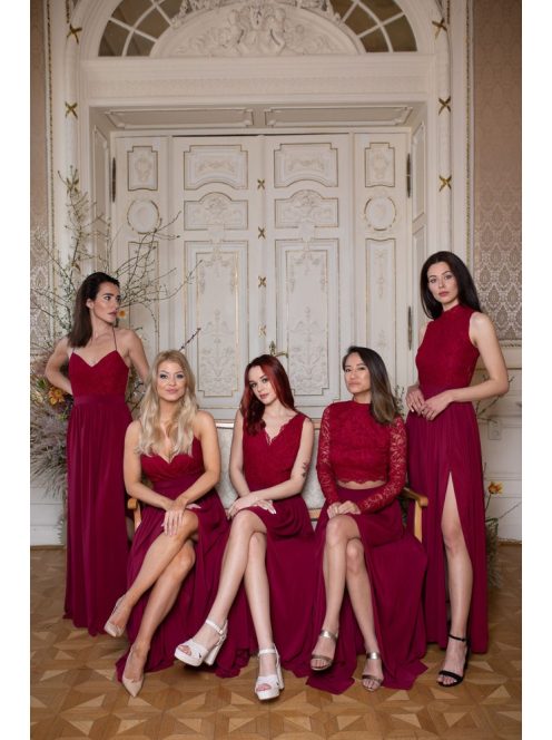 Mušelínová maxi sukňa - bordová