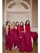 Mušelínová maxi sukňa - bordová