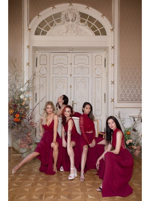 Muszlin maxi szoknya – bordó