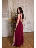 Mušelínové maxi šaty - bordová