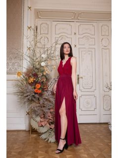 Mušelínová maxi sukňa - bordová