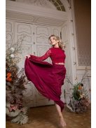 Mušelínové maxi šaty - bordová