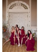 Mušelínové maxi šaty - bordová