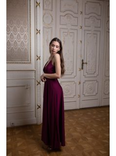 Abigél - bordové maxi šaty