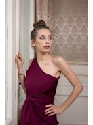  Šaty s uzlíkovým detailom, priliehavé – bordová