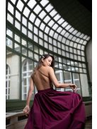 Šaty bez chrbtovej časti - bordová