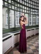 Šaty bez chrbtovej časti - bordová