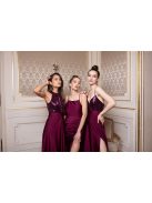 Šaty so stiahnutým pásom - bordová 