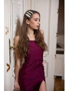 Šaty so stiahnutým pásom - bordová 