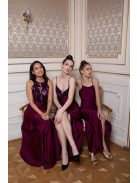 Šaty so stiahnutým pásom - bordová 