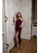 Šaty so stiahnutým pásom - bordová 