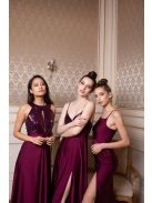 Šaty so stiahnutým pásom - bordová 