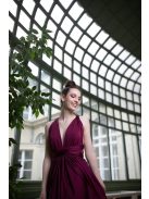 Maxi šaty s viacerými spôsobmi viazania - bordová