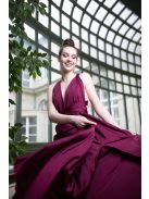 Maxi šaty s viacerými spôsobmi viazania - bordová