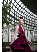 Maxi šaty s viacerými spôsobmi viazania - bordová