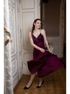 Abigél flitrované – bordové maxi šaty