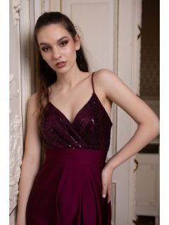 Abigél flitrované – bordové maxi šaty