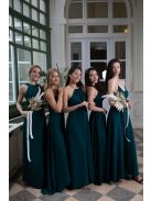 Abigél – tmavozelené mušelínové maxi šaty