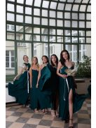 Abigél –  tmavozelené mušelínové maxi šaty