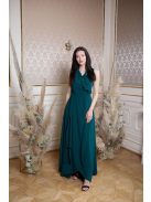 Šaty s preloženým dekoltom - tmavozelená