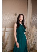 Šaty s preloženým dekoltom - tmavozelená