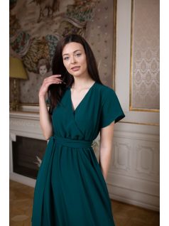 One-size šaty s krátkym rukávom - tmavozelené