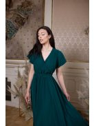 One-size šaty s krátkym rukávom - tmavozelené