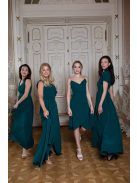 One-size šaty s krátkym rukávom - tmavozelené