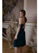 Mini šaty s preloženým dekoltom- tmavozelené