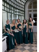 Maxi šaty s výstrihom tvare slzičky - tmavozelené