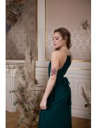 One-size mušelínové maxi šaty- tmavozelené