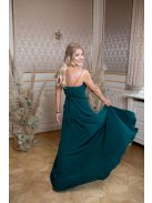 Šaty s preloženým dekoltom - tmavozelená