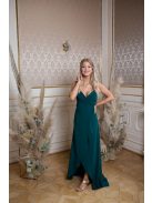 Šaty s preloženým dekoltom - tmavozelená