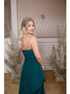 Šaty s preloženým dekoltom - tmavozelená