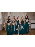 Abigél čipkované maxi šaty - tmavozelená