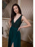 Čipkované body - tmavozelené