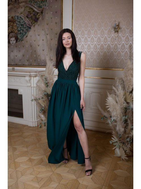 Čipkované body - tmavozelené