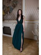 Mušelin maxi sukňa - tmavozelená