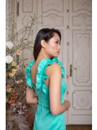 Minišaty s volánovými ramienkami - mentolová